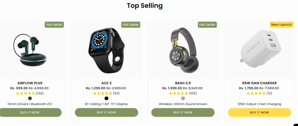 Hammer’s product categories